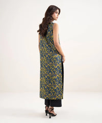 Mustard & Blue Printed Fabric – Unstitched 1 Piece (2.75m) - Aura By Zuha