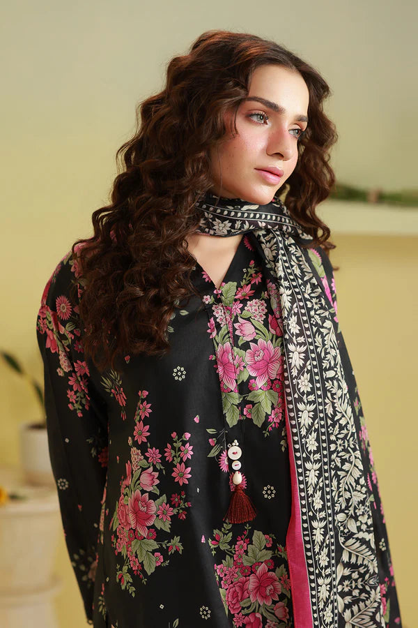 Aura Black Printed Lawn Kurta & Dupatta – Women Pret - Aura By Zuha