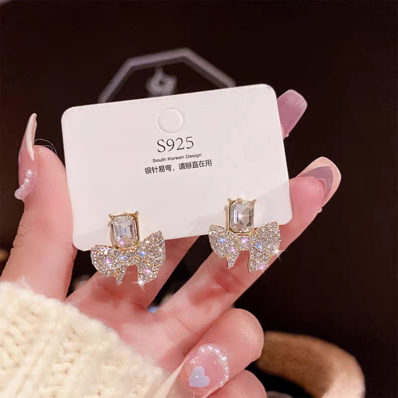 Bow Crystal Stud Earrings