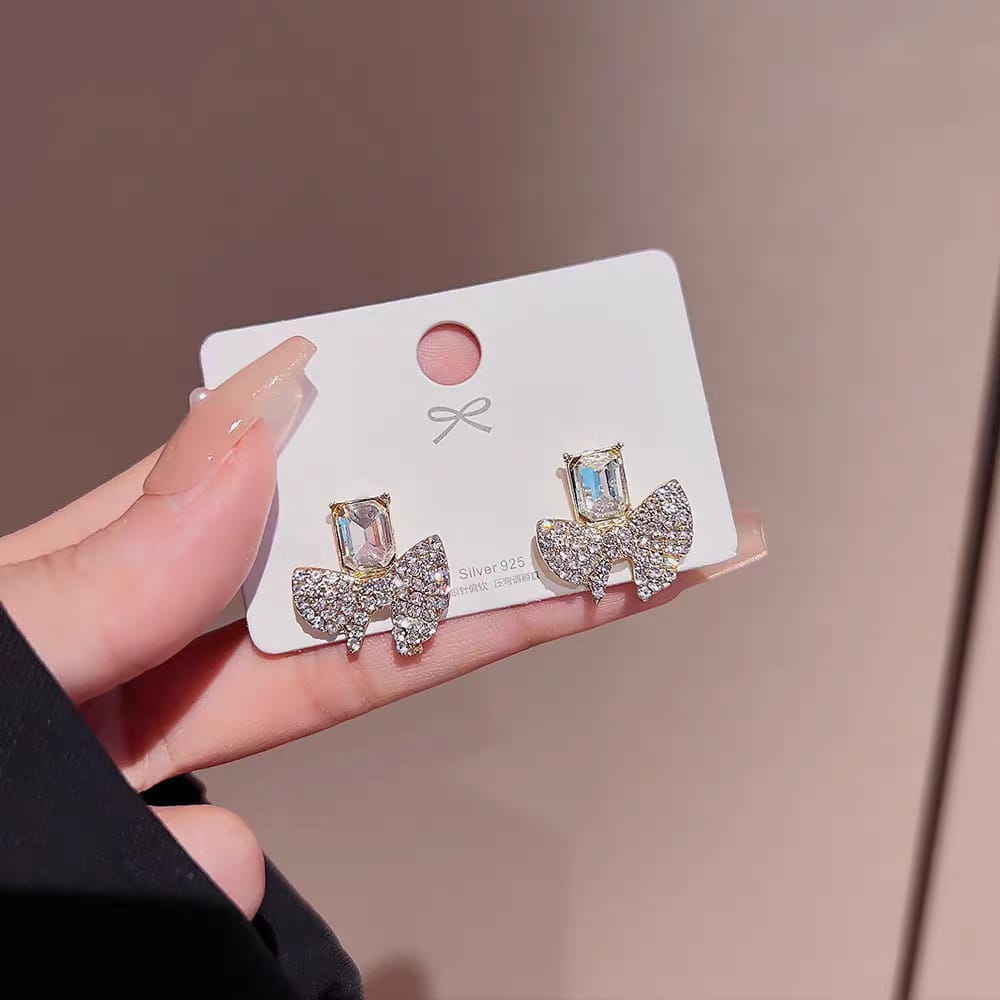 Bow Crystal Stud Earrings