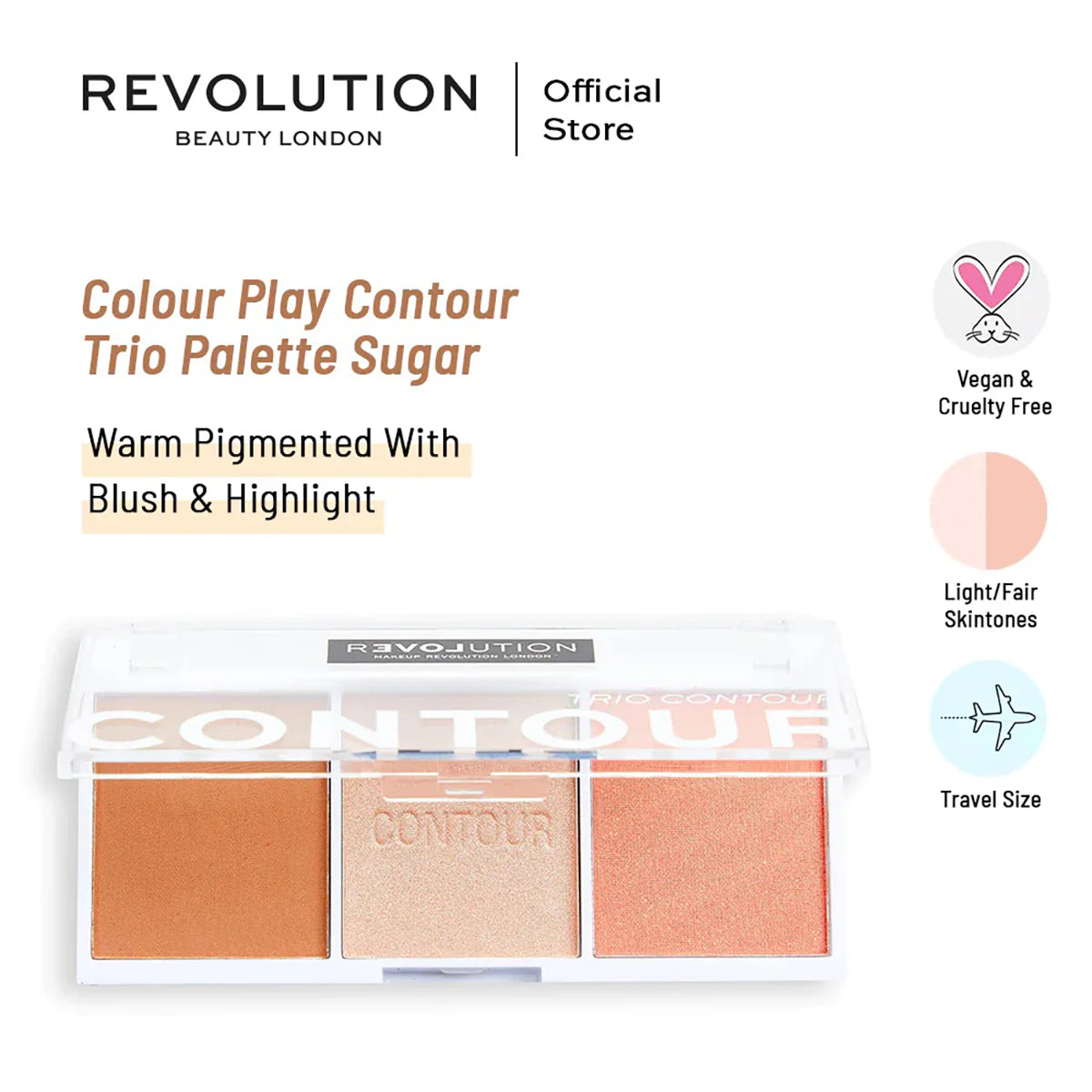 AURA Colour Play Contour Trio Palette Sugar