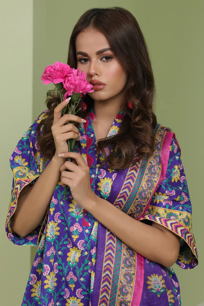 Aura 3-Piece Unstitched Lawn Suit - Purple